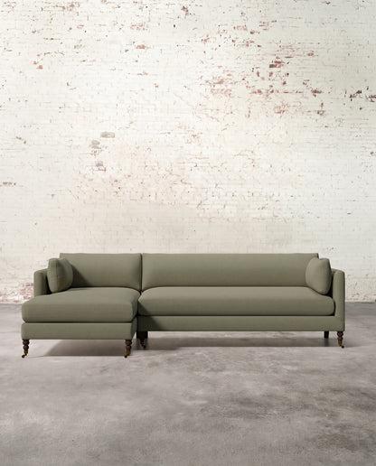 Francis Left Facing Sectional with Brass Casters
