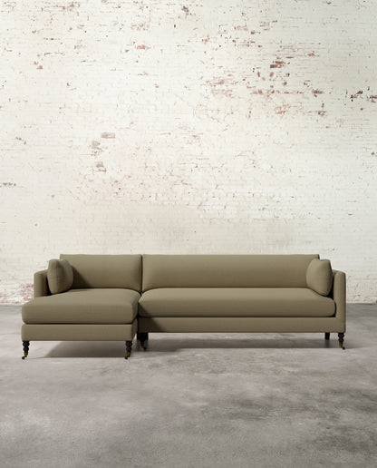 Francis Left Facing Sectional with Brass Casters