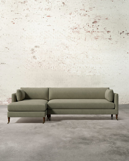 Francis Left Facing Sectional with Brass Casters