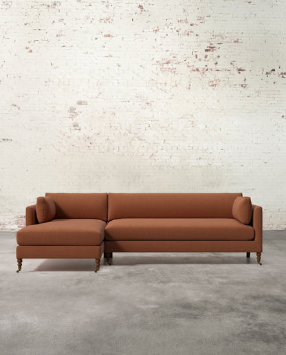Francis Left Facing Sectional with Brass Casters