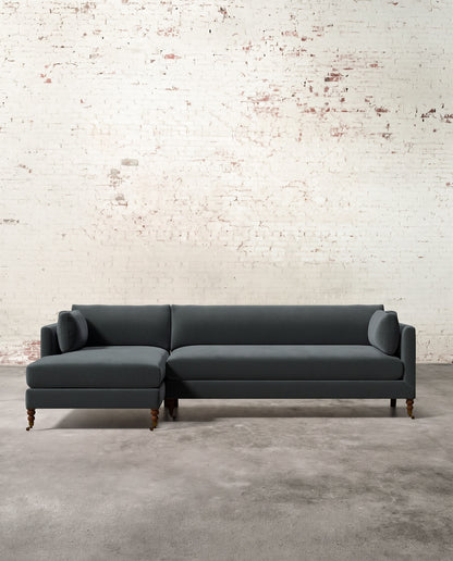 Francis Left Facing Sectional with Brass Casters