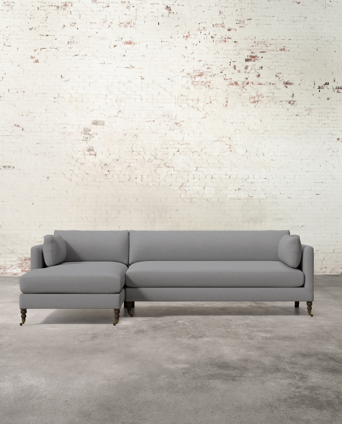 Francis Left Facing Sectional with Brass Casters