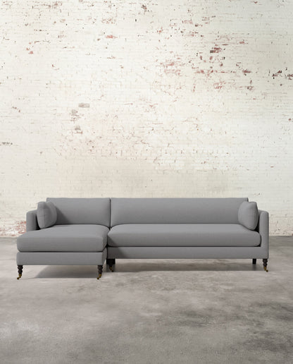 Francis Left Facing Sectional with Brass Casters