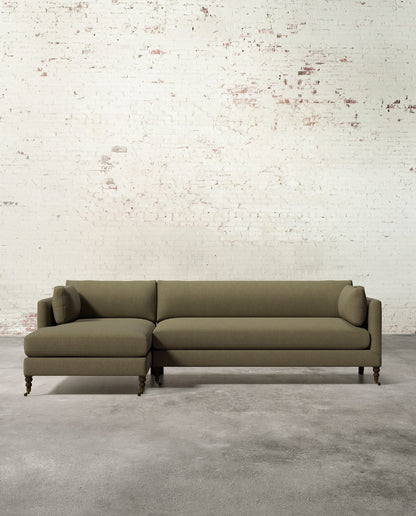 Francis Left Facing Sectional with Brass Casters