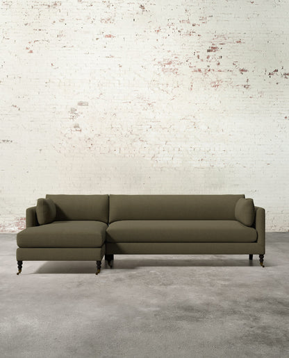 Francis Left Facing Sectional with Brass Casters