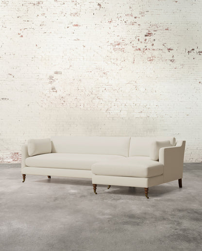 Francis Right Facing Sectional with Brass Casters