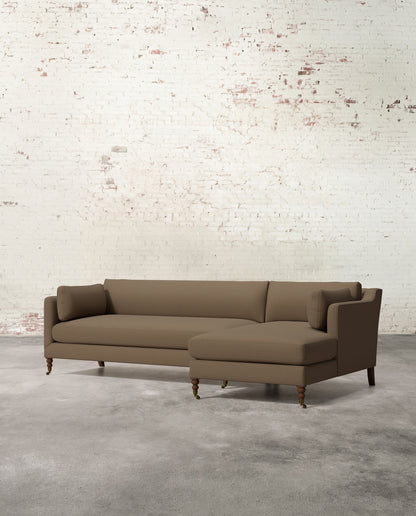 Francis Right Facing Sectional with Brass Casters