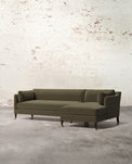 Francis Right Facing Sectional with Brass Casters