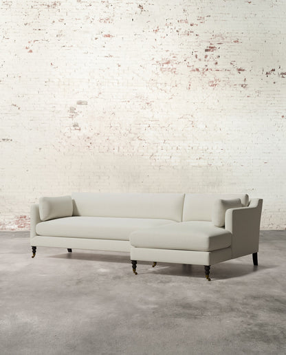 Francis Right Facing Sectional with Brass Casters