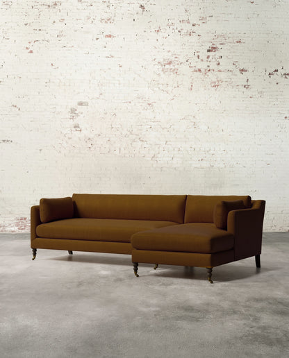 Francis Right Facing Sectional with Brass Casters