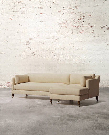 Francis Right Facing Sectional with Brass Casters