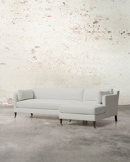 Francis Right Facing Sectional with Brass Casters