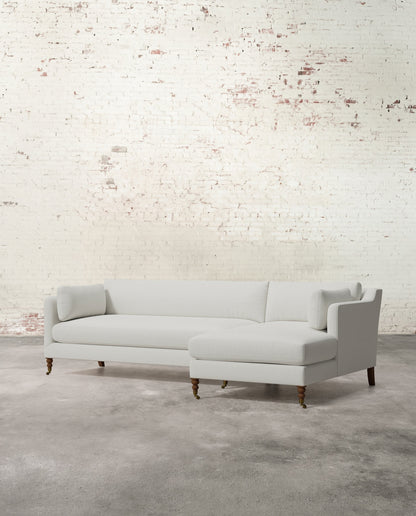 Francis Right Facing Sectional with Brass Casters