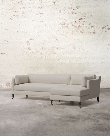 Francis Right Facing Sectional with Brass Casters
