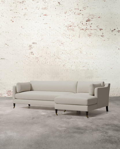 Francis Right Facing Sectional with Brass Casters