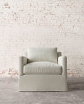 Francis Slipcovered Swivel Chair