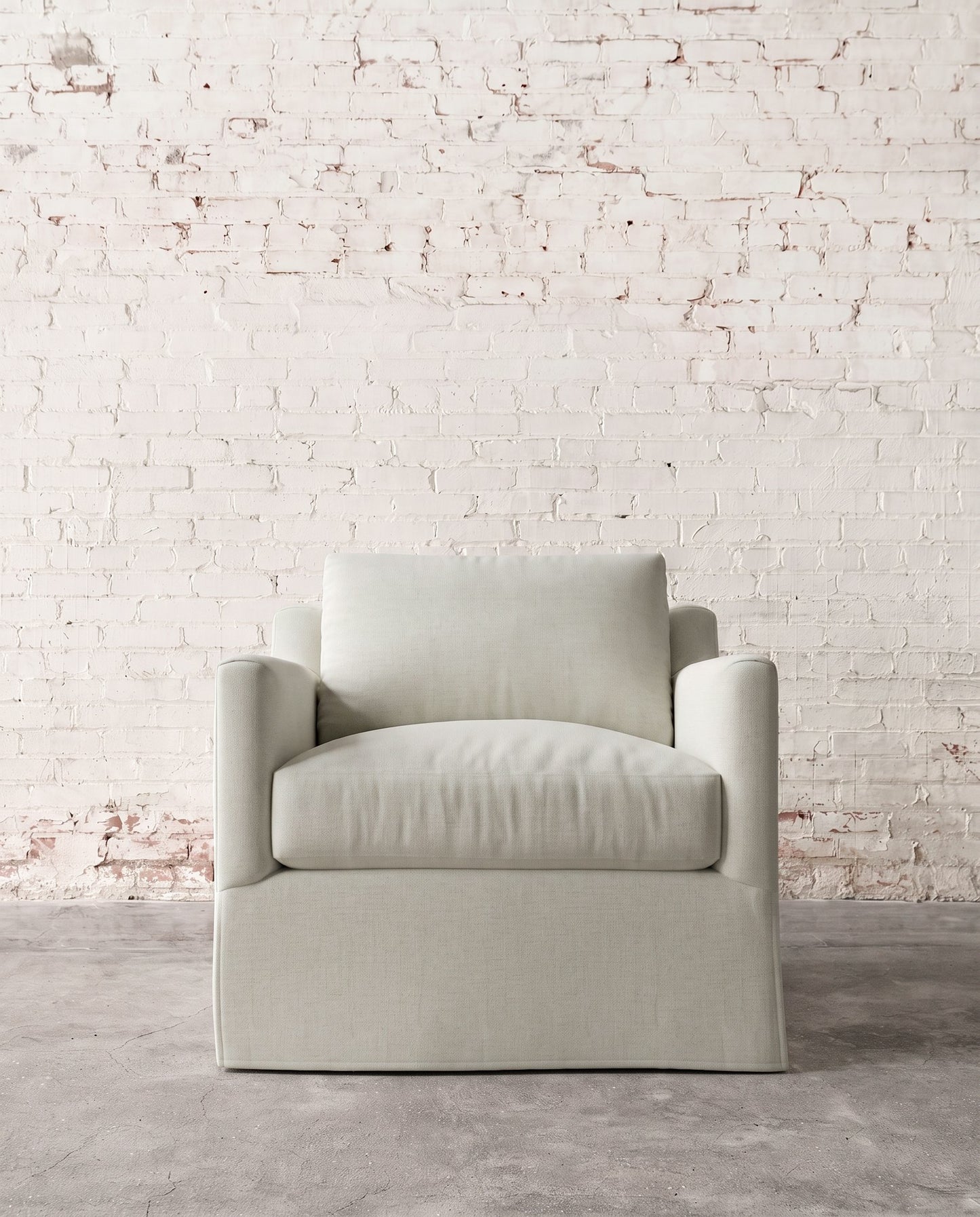 Francis Slipcovered Swivel Chair