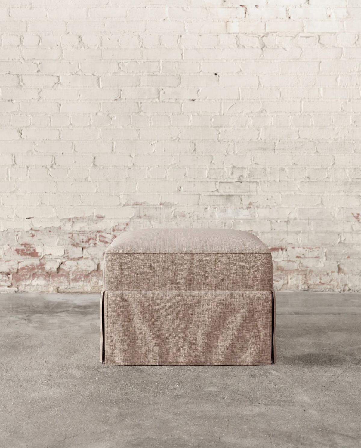 Francis Slipcovered Ottoman