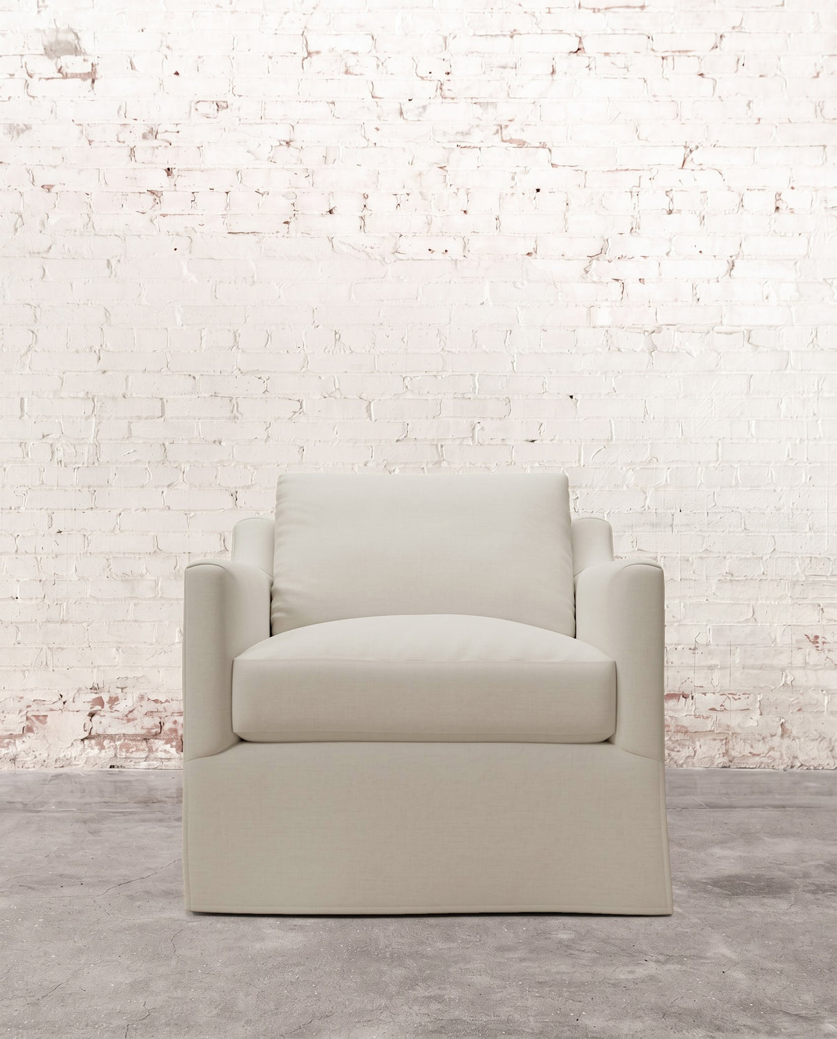 Francis Slipcovered Swivel Chair
