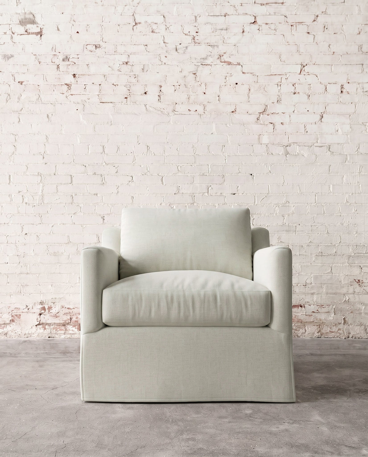 Francis Slipcovered Swivel Chair
