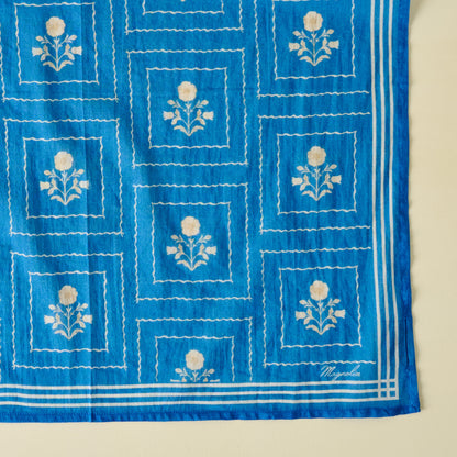 Garden Blue Bandana close up view