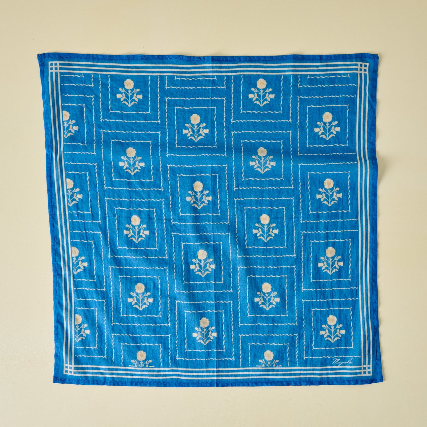 Garden Blue Bandana flat view
