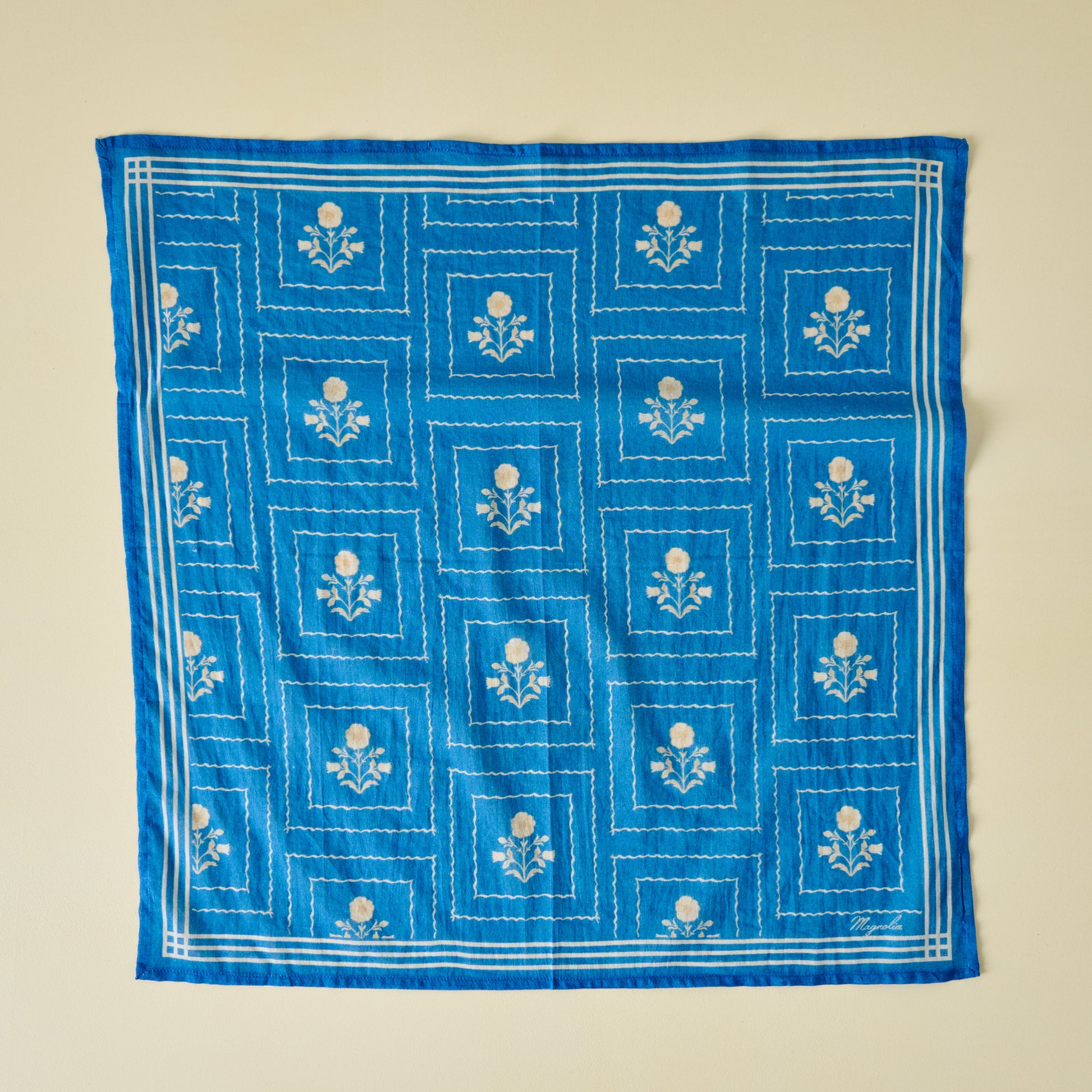 Garden Blue Bandana flat view