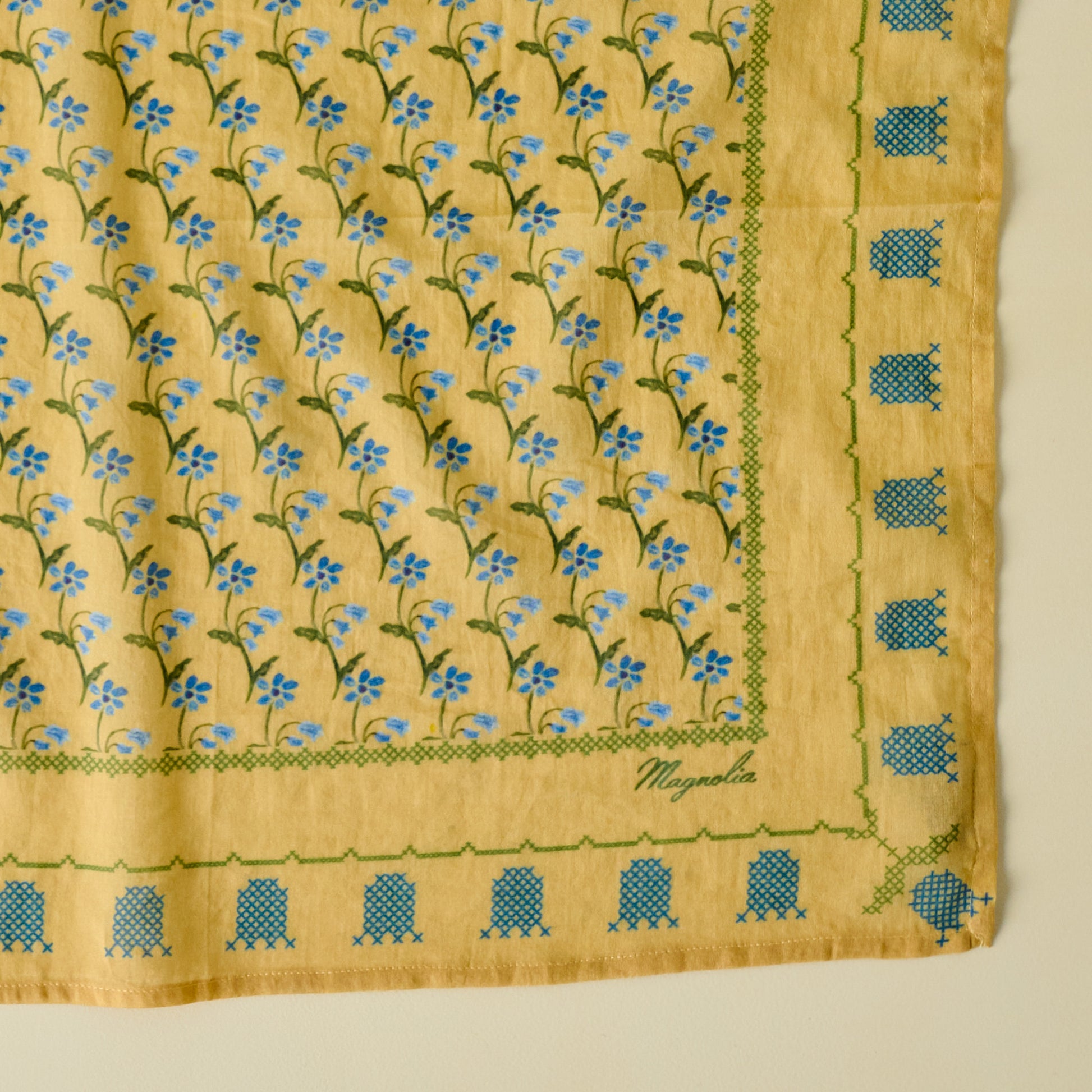 Garden Yellow Bandana close up view