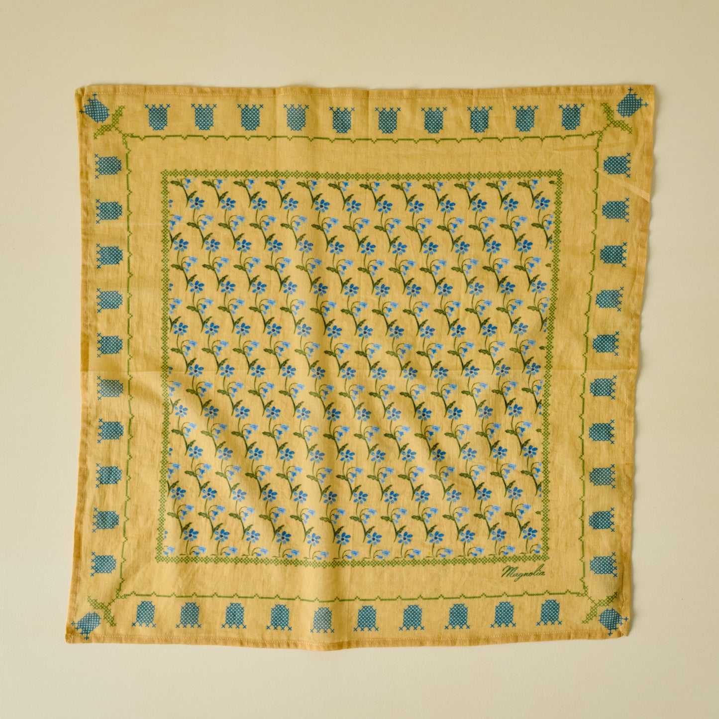 Garden Yellow Bandana untied