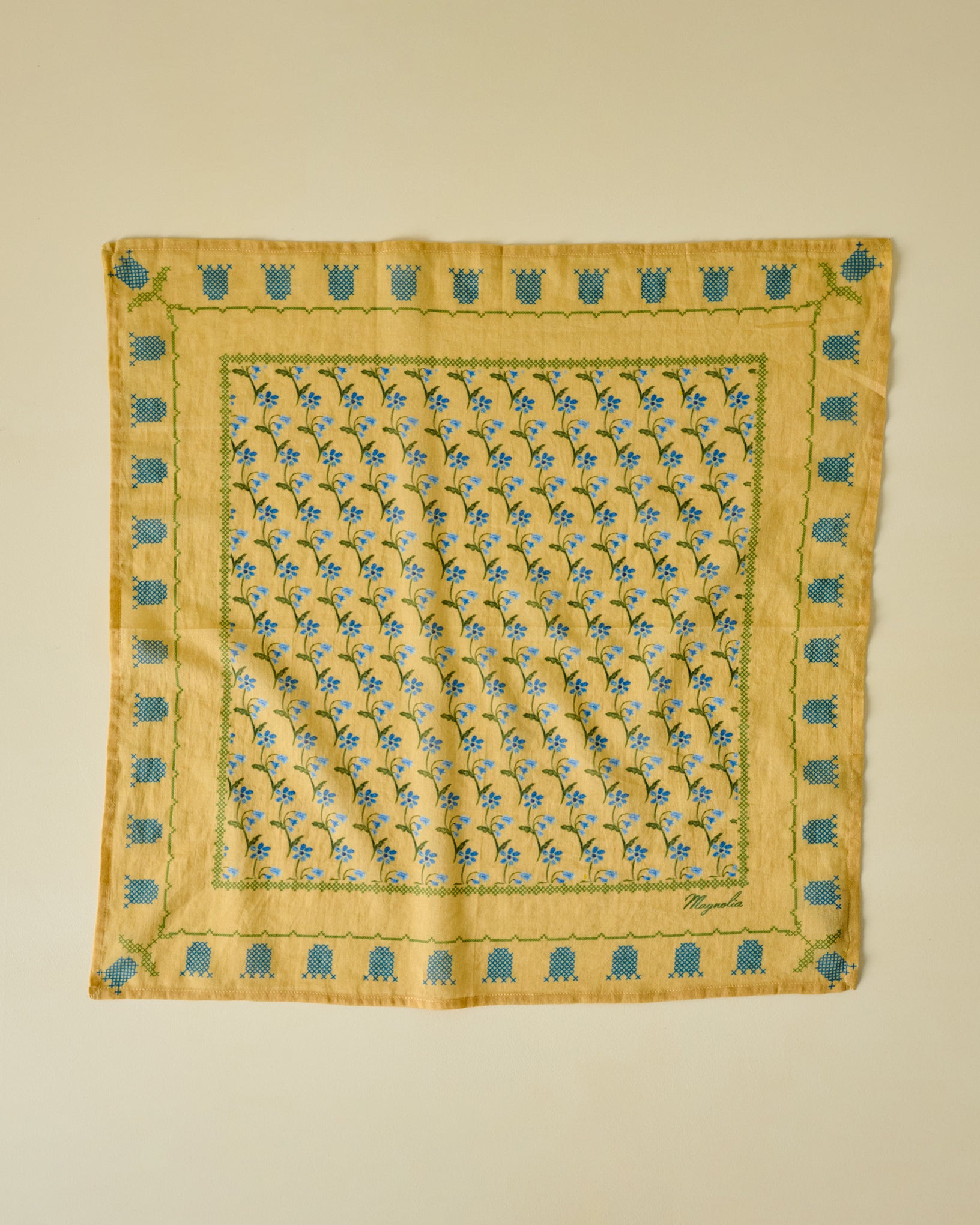 Garden Yellow Bandana untied