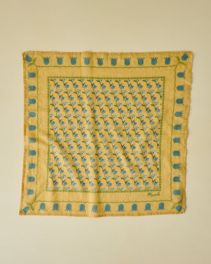 Garden Yellow Bandana untied