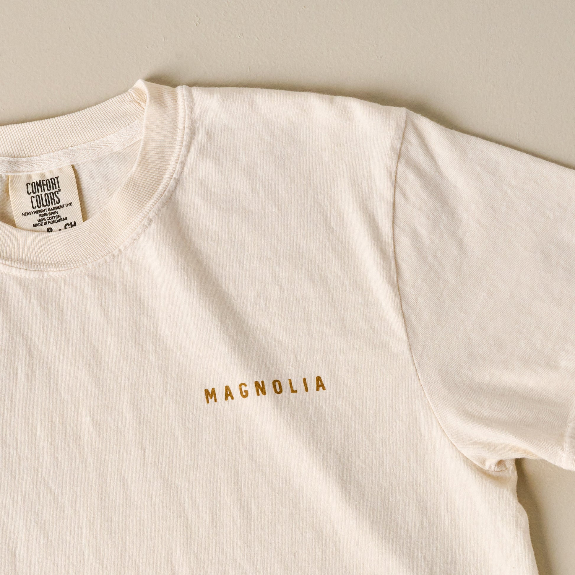 Front of Gaines Bros Burger Ivory Tee close up