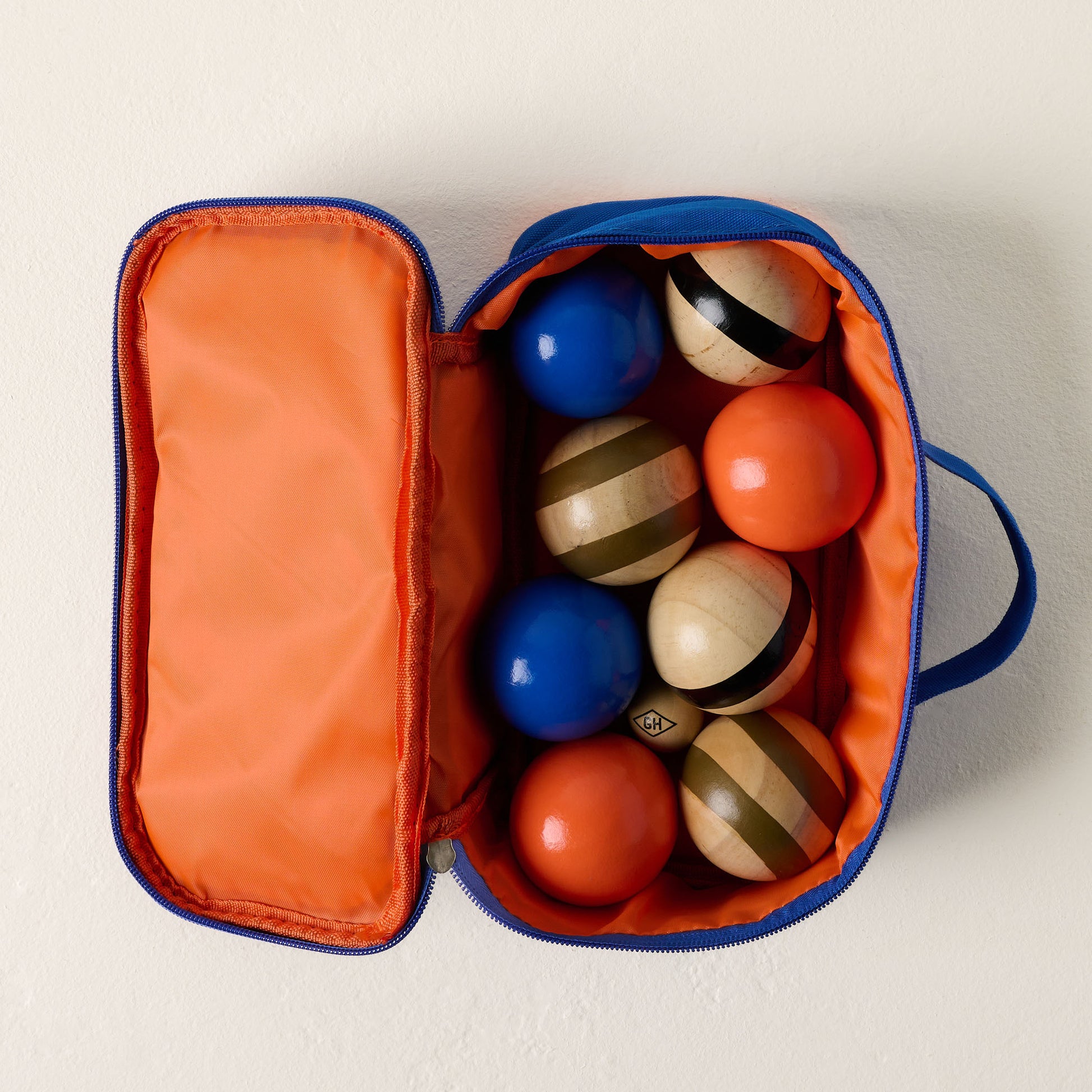 Travel Case Bocce Ball Set open