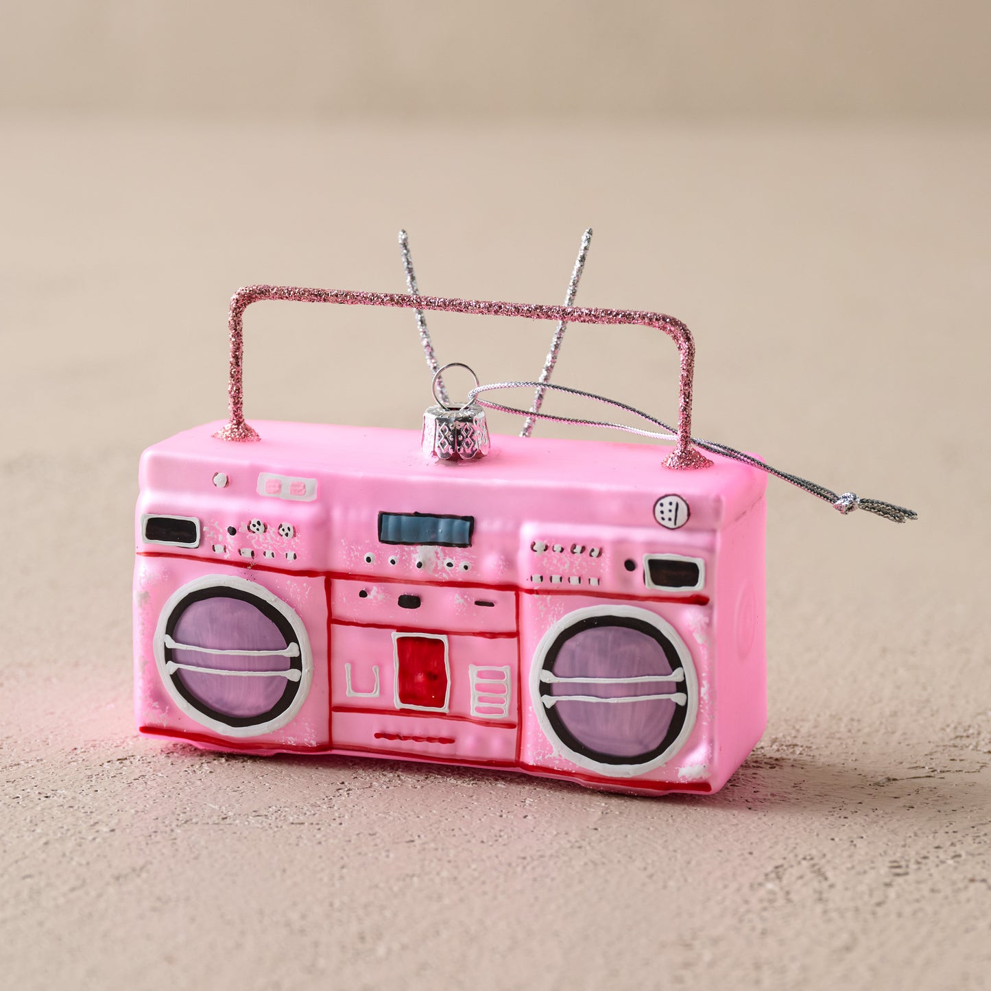 Pink Retro Boombox Ornament