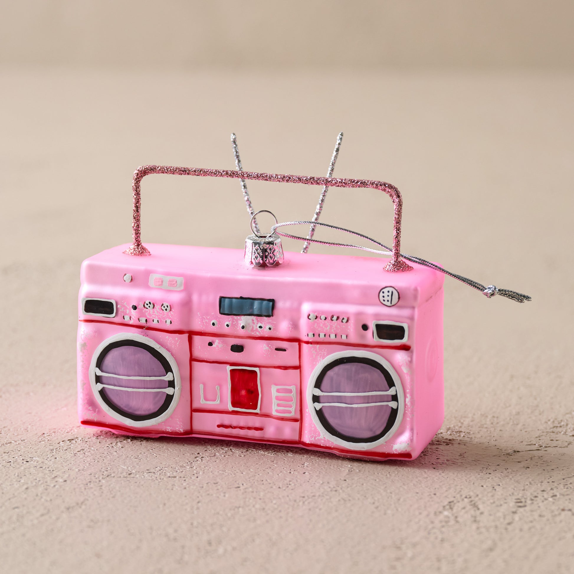 Pink Retro Boombox Ornament