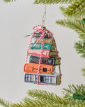Bookstack Ornament shown on tree
