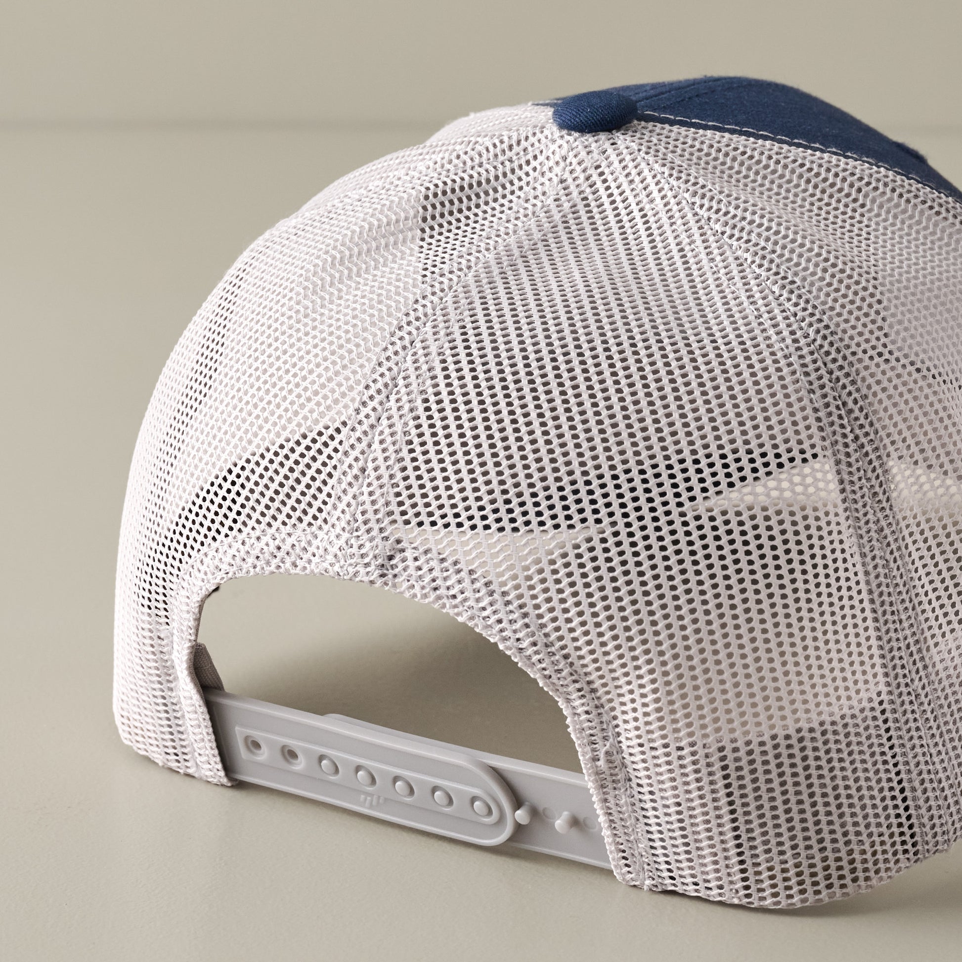 Good Boots Navy Leather Patch Hat back view