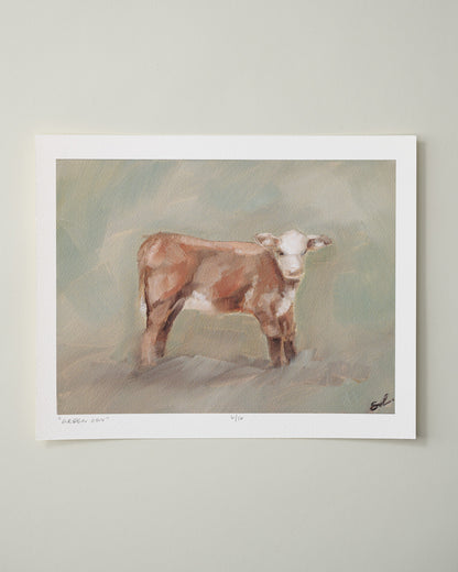 Green Cow Fine Art Print - 8 x 10