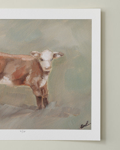 Green Cow Fine Art Print - 8 x 10