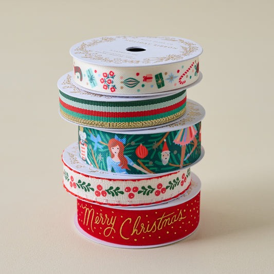 Nutcracker Holiday Ribbon Set shown stacked