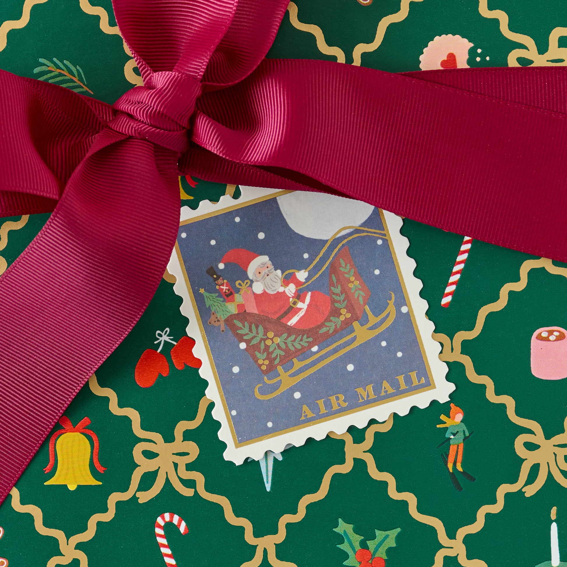 Air Mail Gift Tag on a gift