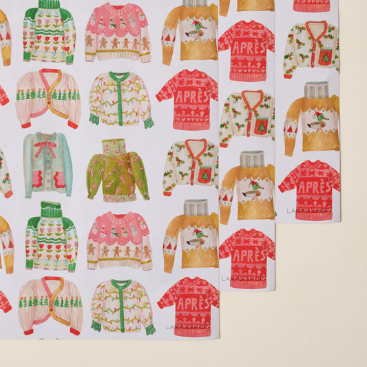 Holiday Sweater Gift Wrap Sheets