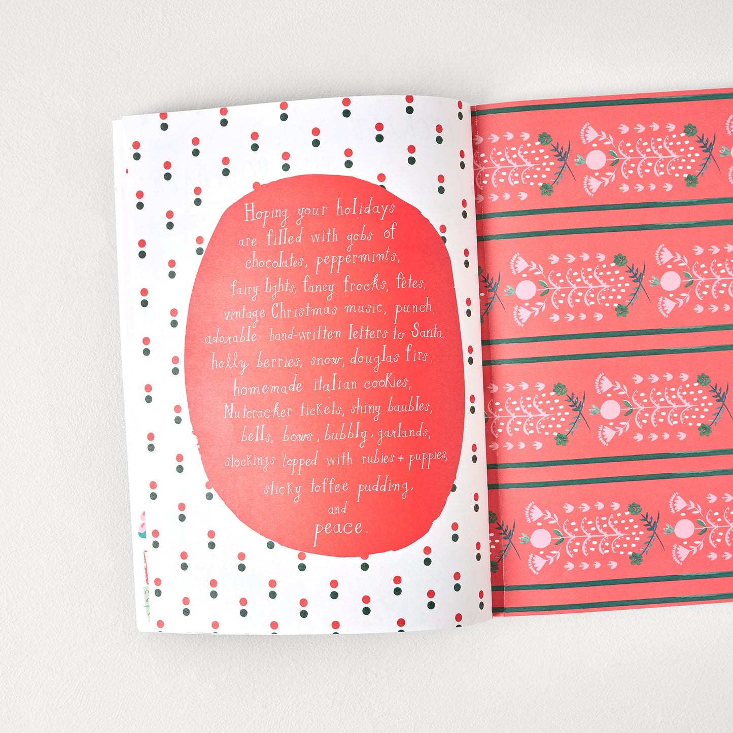 Holiday Gift Wrap Book open