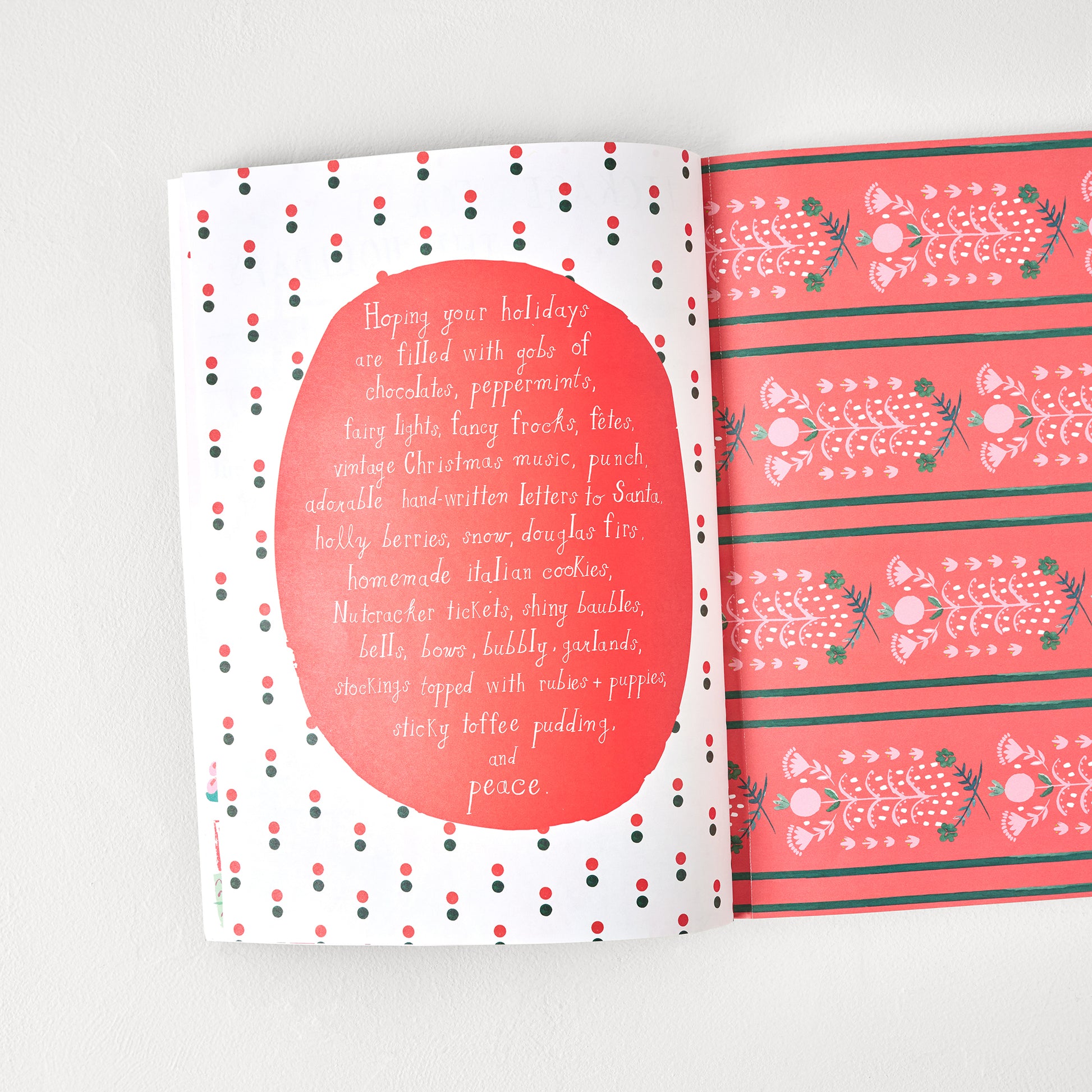 Holiday Gift Wrap Book open