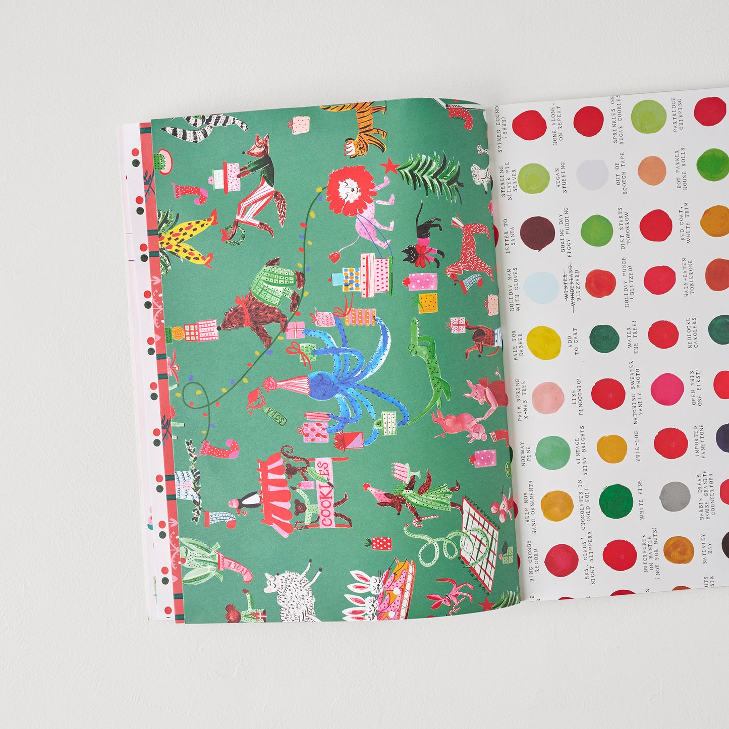 Holiday Gift Wrap Book open