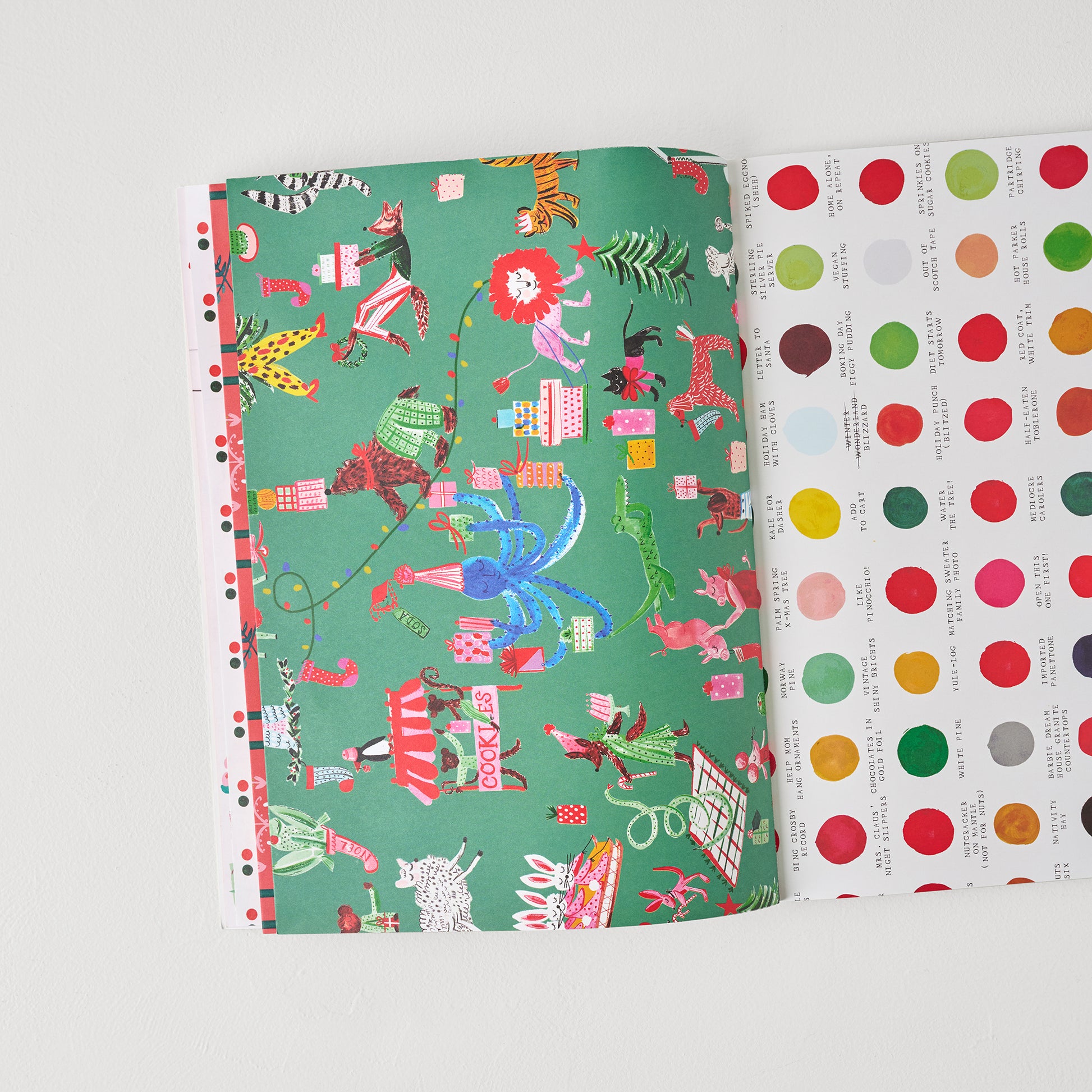 Holiday Gift Wrap Book open