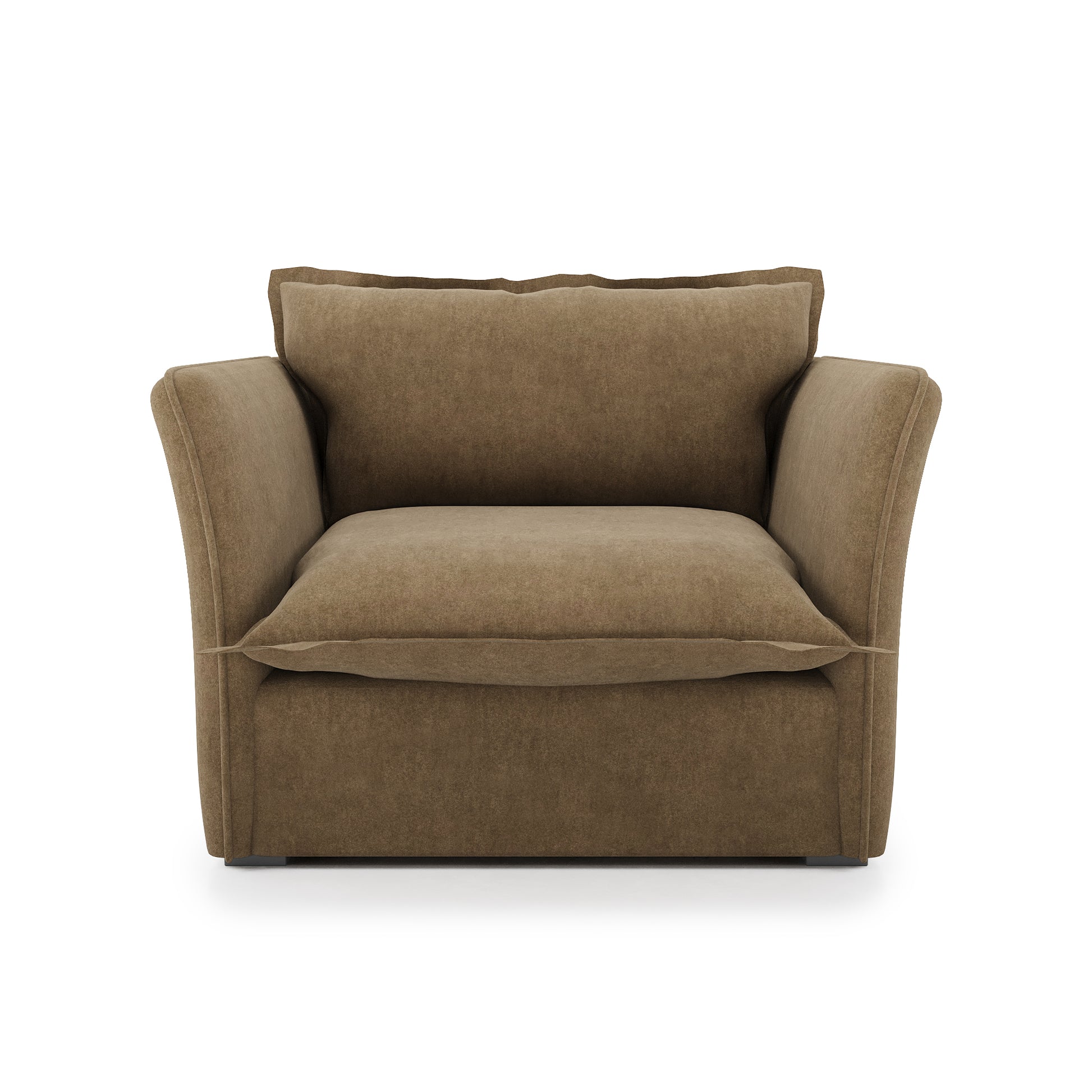 Sunday Chair camel velvet front view