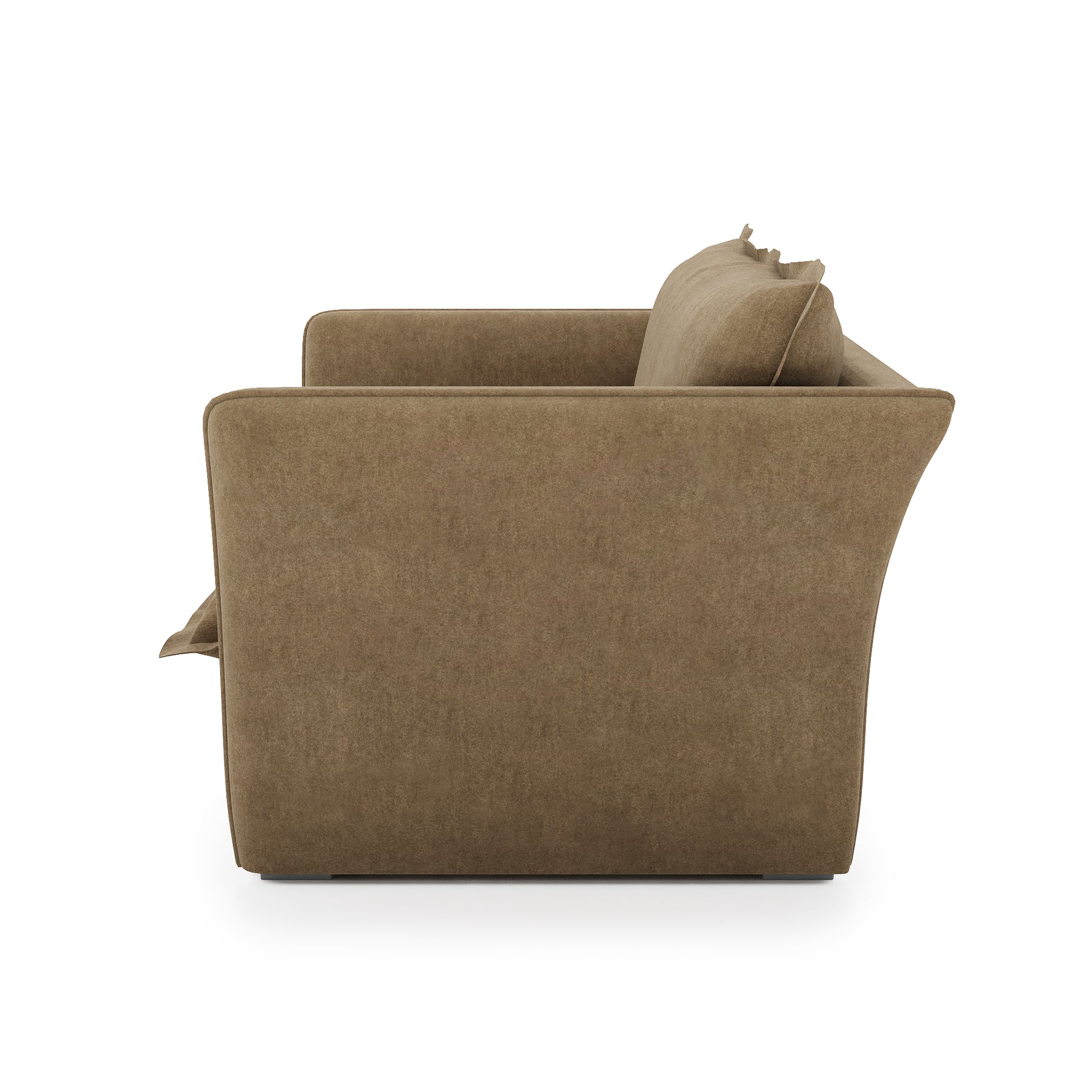 Sunday Chair camel velvet side view
