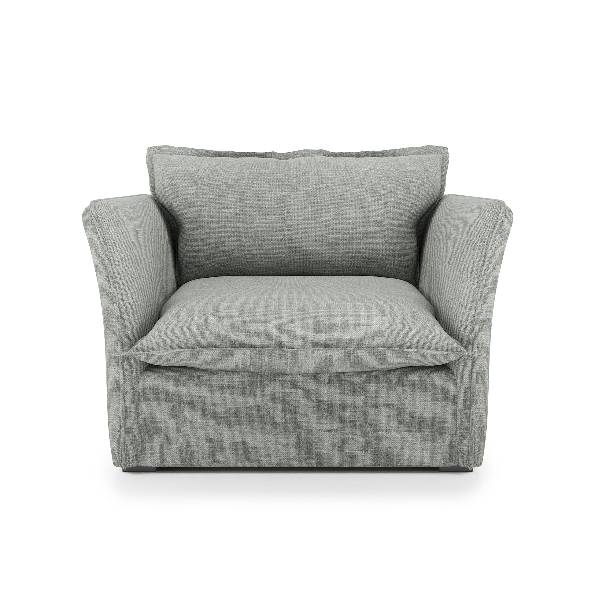Sunday Chair dove grey linen front view