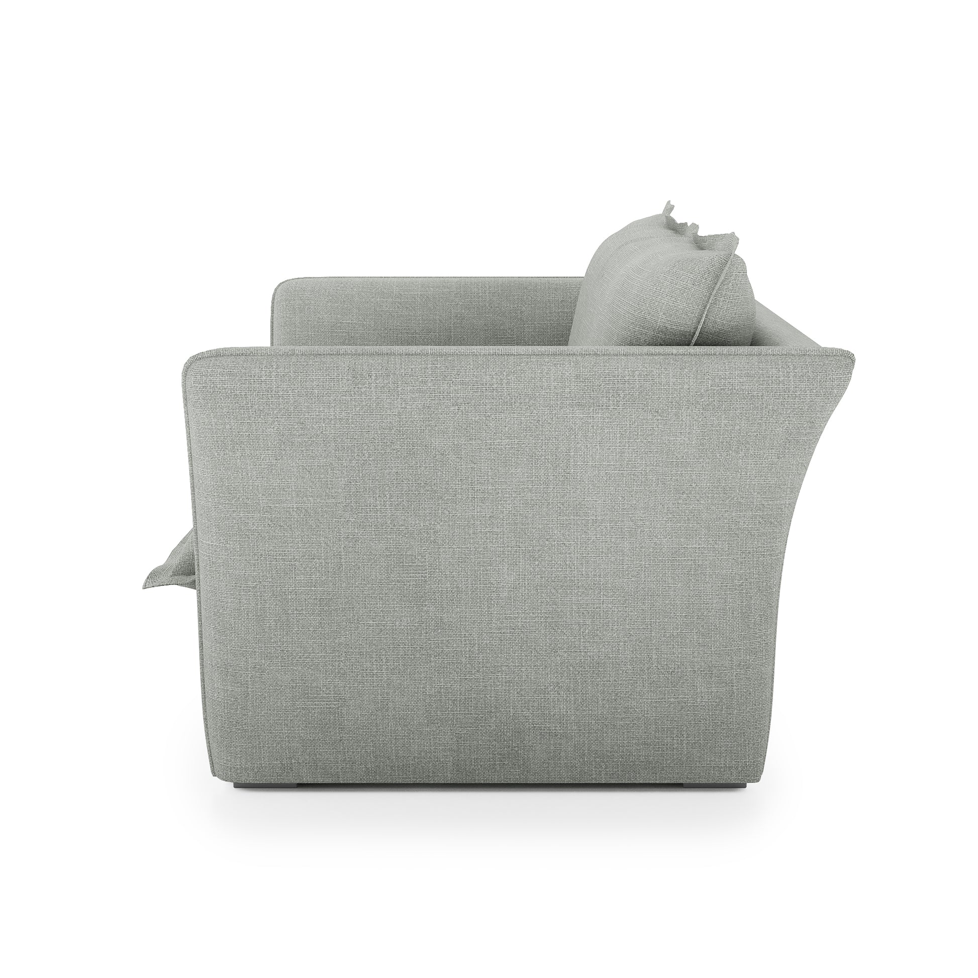 Sunday Chair dove grey linen side view